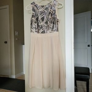 NWT Little Mistress Nude Embellished Dress Size 2